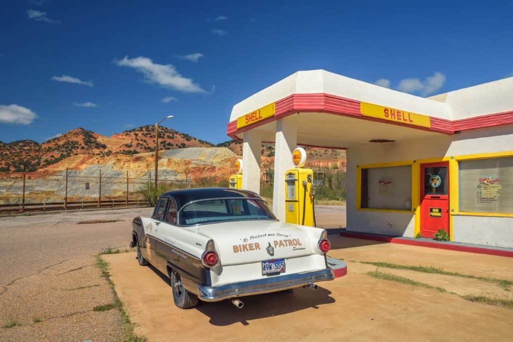 Historisch Shell benzinestation in Lowell, Arizona