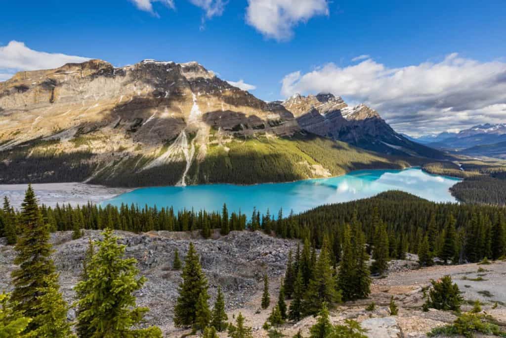 Uitzicht over Lake Peyto in Banff National Park, Canada