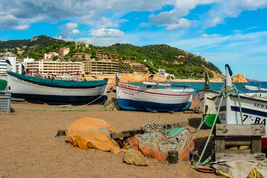 Vissersboten in Tossa de Mar, Spanje