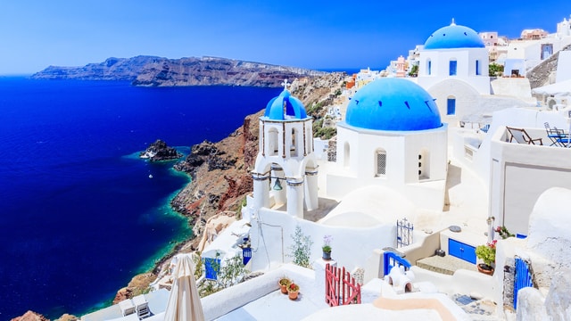 Weer op  Santorini in juni