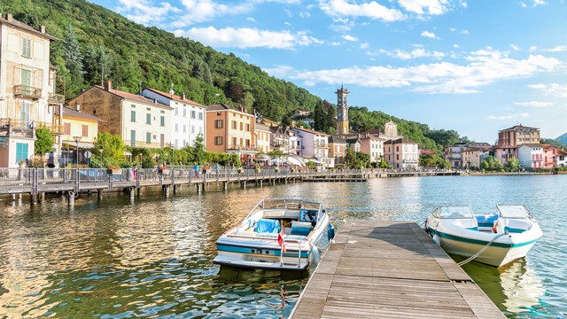 Weer het  Meer van Lugano in oktober