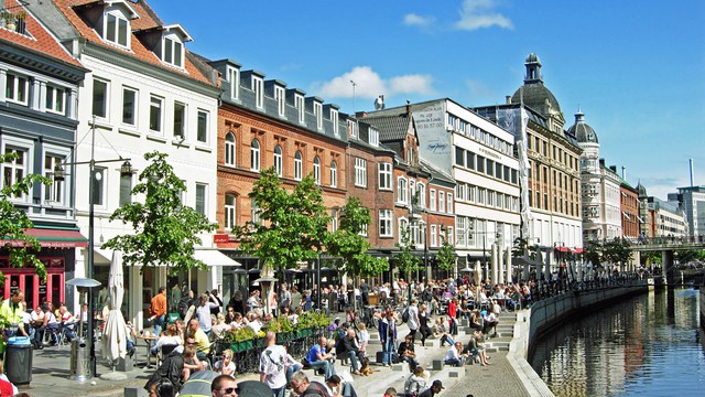 Het klimaat van Aarhus en de beste reistijd