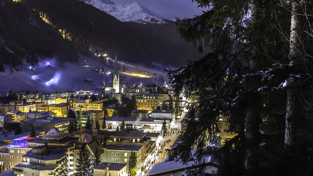 Weer in  Davos in februari