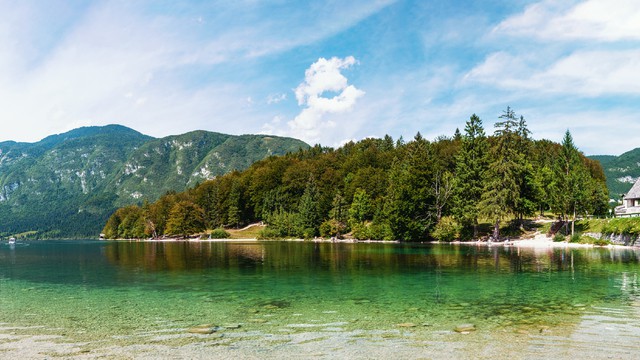 Weer in  Meer van Bohinj in januari