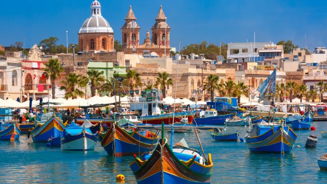 Weer in  Marsaxlokk in januari