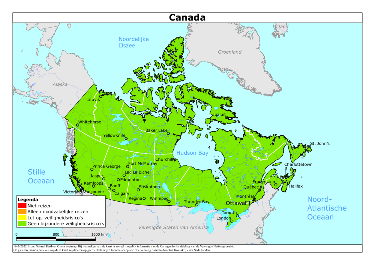 Reisadvies voor Canada