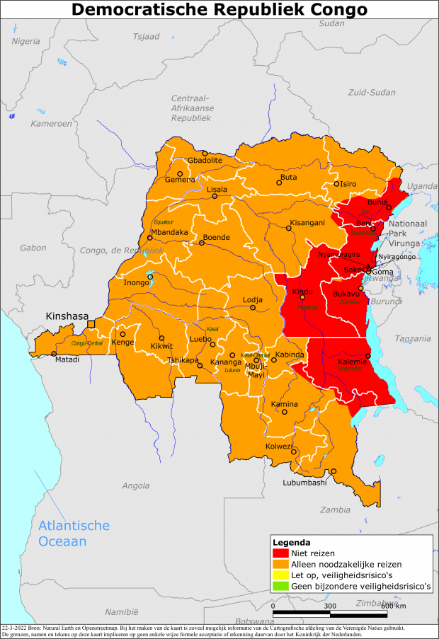 Reisadvies voor Congo-Kinshasa