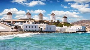 Mykonos temperaturen, klimaat en het weer per maand
